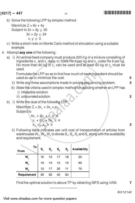 Operations Research 2012-2013 B.Sc Statistics Semester 6 (TYBSc ...