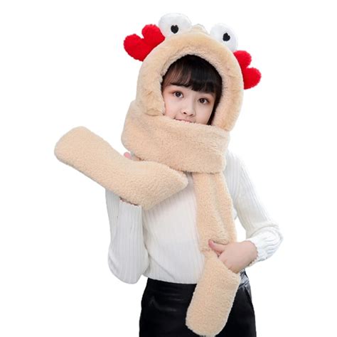 Kids Winter Hat Scarf Earflap Hood Caps 【別倉庫からの配送】