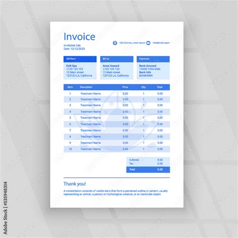 simple professional business invoice template Stock Vector | Adobe Stock