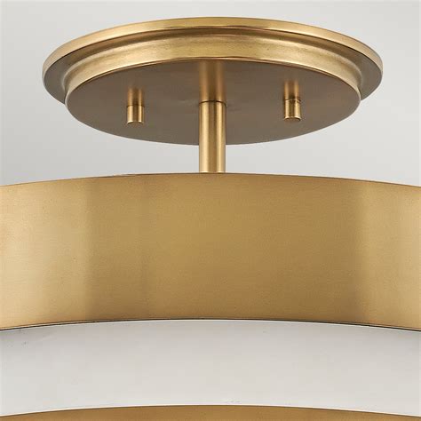 Echelon semi-flush ceiling light, brass | Lights.co.uk