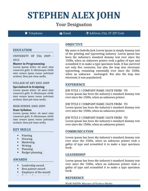 Image result for CV Format Word Document