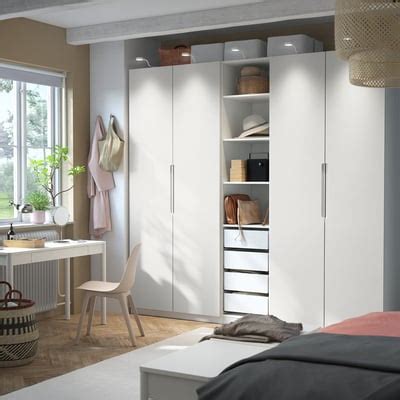 PAX / TONSTAD wardrobe combination, white/off-white, 250x60x236 cm (983 ...