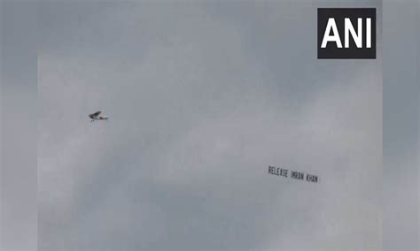Aircraft carrying message 'Release Imran Khan' flies over stadium ...