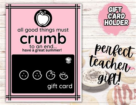 Crumbl Gift Card Holder/printable/instant Download/teacher Gift Tag ...