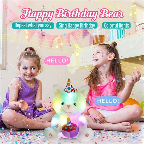 Buy Glow Guards 12 Happy Birthday LED Cat Stuffed Animal Electric ...