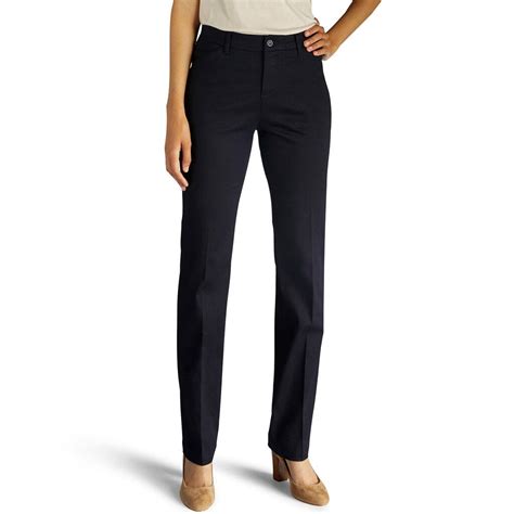 Petite Lee Flex Motion Straight-Leg Mid-Rise Pants New Rinse | Womens ...