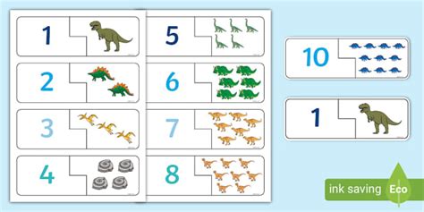 Dinosaur Themed Counting and Matching Puzzle