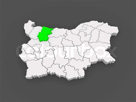 Map of Vratsa Province. Bulgaria. | Stock image | Colourbox