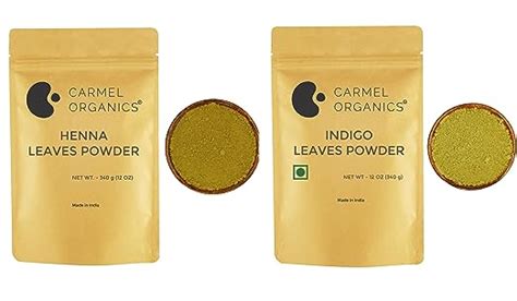 Buy CARMEL ORGANICS Hair Color Henna & Indigo Powder Combo (340gm Each ...