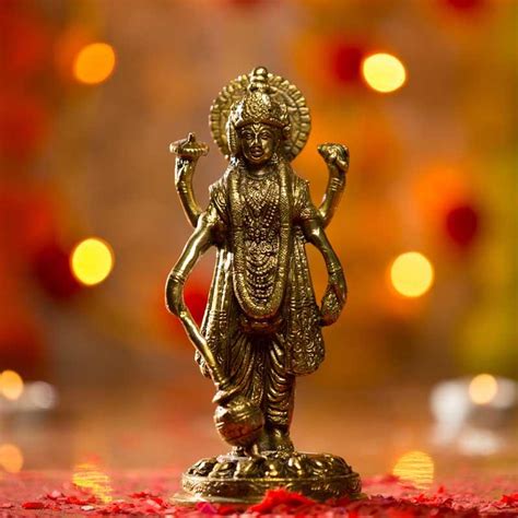 Buy Vishnu Ji Brass Idol Online in India - Mypoojabox.in