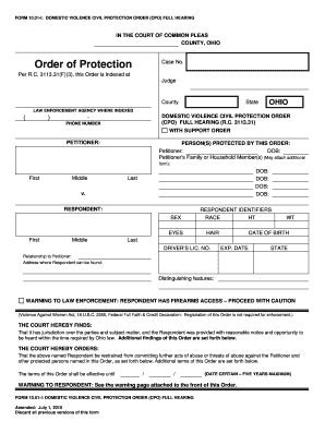 Form 10.01-I: Domestic Violence Civil Protection Order - Cuyahoga ...