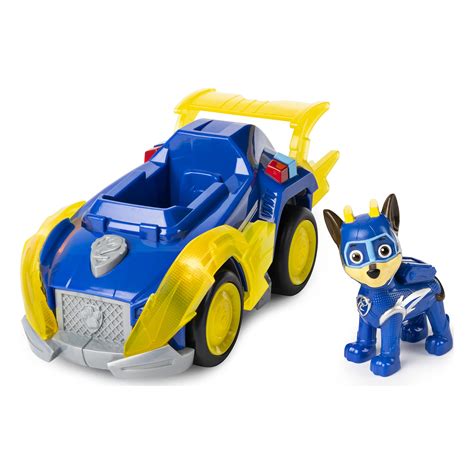 Buy Paw Patrol, Mighty Pups Super Paws Chase's Deluxe Vehicle with ...