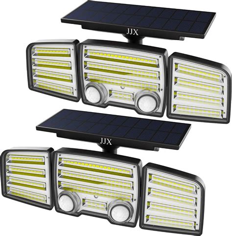 JJX Solar Lights Outdoor 2800LM 286 LED Motion Sensor Outdoor Lights ...
