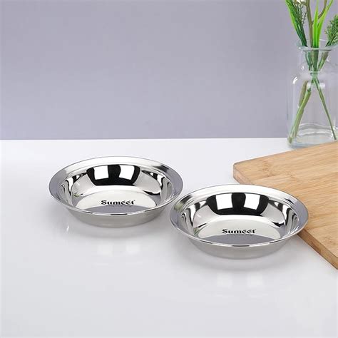 Buy Sumeet Stainless Steel Heavy Gauge Multi Utility Serving Plates ...