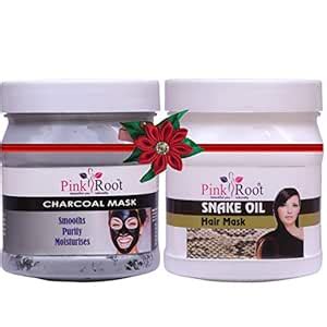 Buy Pink Root Charcoal Mask 500gm with Snake Oil Hair Mask 500gm Online ...