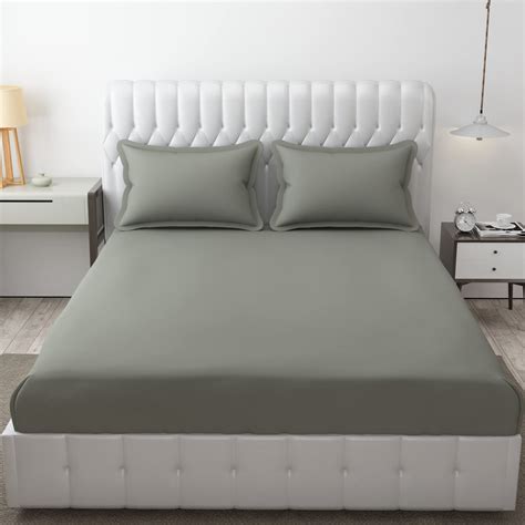 FRESH FROM LOOM Plain King Size Bedsheet - Microfiber Rotary Printed ...