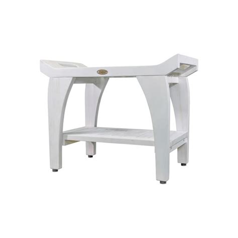CoastalVogue White Wood Freestanding Shower Chair at Lowes.com