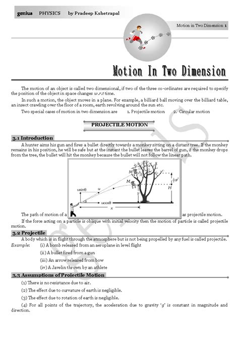Motion in two dimension - r time. ####### In such a motion, the object ...