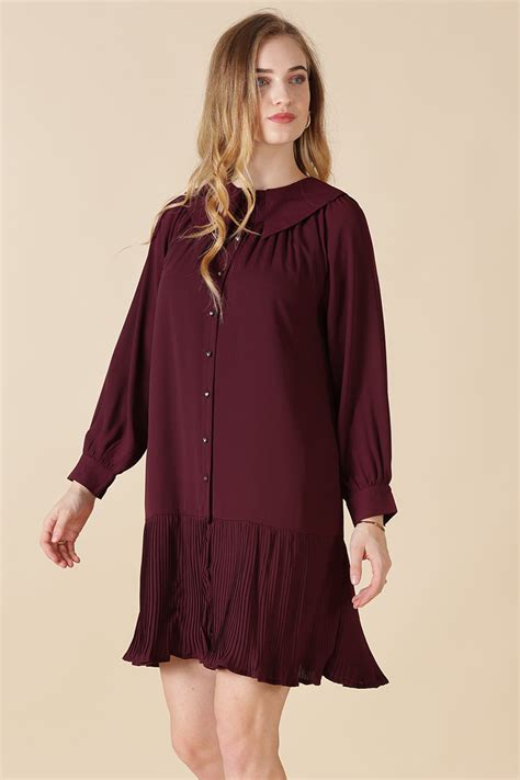 Wine Georgette Dress - Gipsy