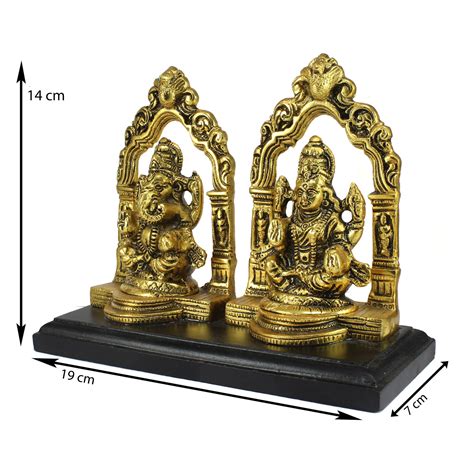 Laxmi Ganesh Idol | Golden Lakshmi & Ganesh Idol Online - eCraftIndia ...