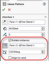 Image result for Linear Pattern SolidWorks with Rotation