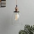 Buy Homesake®Pendant Light with Bell Glass Shade, Metal Base Cap and ...