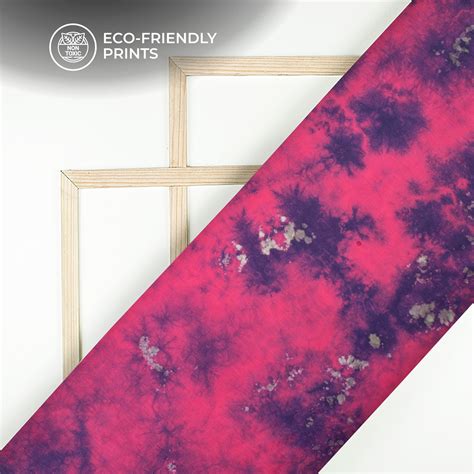 Jazzberry Pink And Blue Tie And Dye Cotton Fabric – Fabcurate