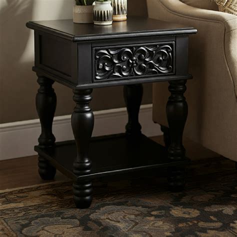 Bonita 70cm Height Black Wooden Accent Side Table | Aiething