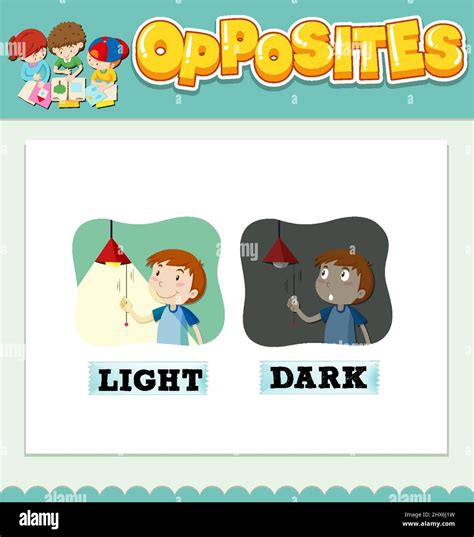 Opposite words for light and dark illustration Stock Vector Image & Art ...