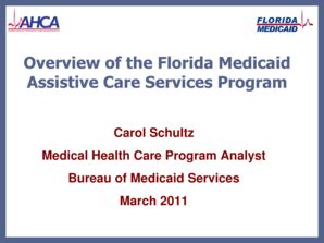 Fillable Online fdhc state fl Overview of the Florida Medicaid ...