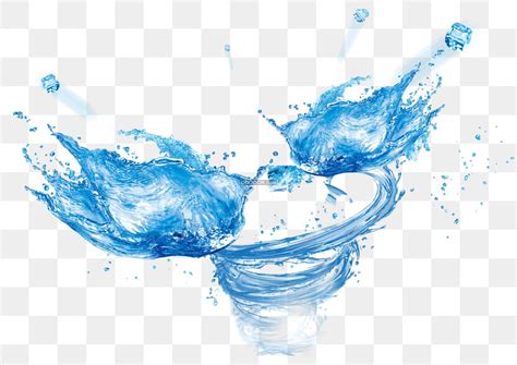 透明的蓝色水流高速旋转清澈凛冽高清PNG素材