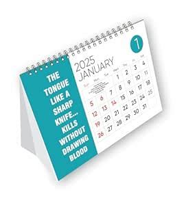 Pixel Motivational Quotes Desk/Table Calendar 2025 with Planner 26 ...