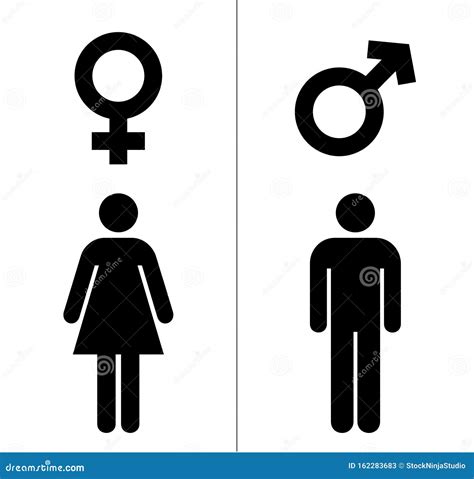 Sex Icons. Male And Female Signs. Gender Symbols Vector Illustration ...