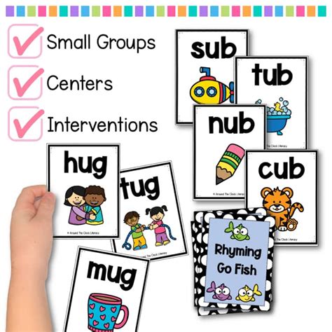 Rhyming Go Fish Card Game - Phonemic Awareness Activity - Kindergarten