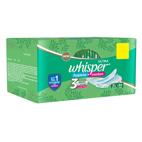 Whisper Ultra Wings Sanitary Pads XL, 30 Count Price, Uses, Side ...