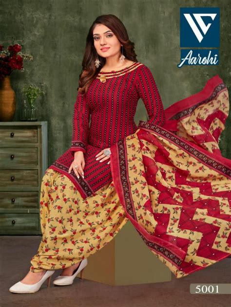 Aarohi 5 Beautiful Cotton Printed Dress Materials: Textilecatalog