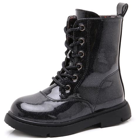 kkdom Boys Girls Kids Combat Boots Unisex Black 9 Toddler - Walmart.com