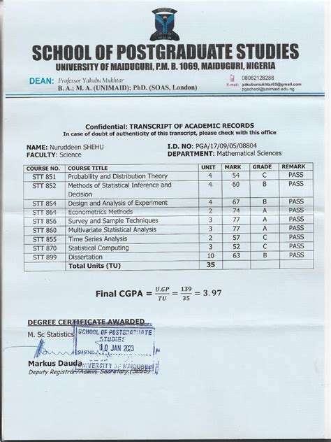 Image result for Acadeic Transcript
