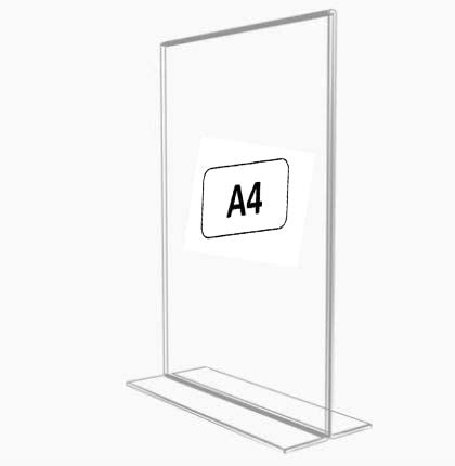 BIGIMALL 1 X Acrylic Display Stand Paper Holder Signage A4 Photo Frame ...