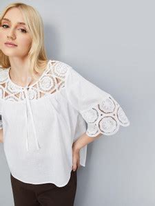 MAX Casual Self Design Women White Top - Buy MAX Casual Self Design ...
