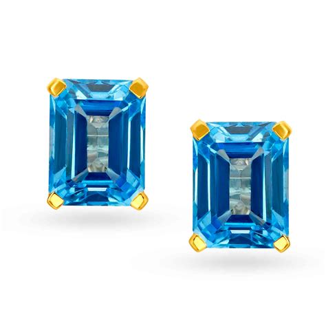 Azure Topaz Stud Earrings