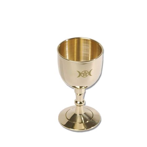 Buy 3" Height Altar Chalice- Triple Moon Goddess and Pentagram Altar ...