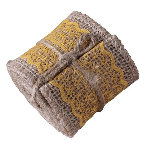2m Natural Jute Burlap Lace Trim Edge Vintage Ribbon DIY Sewing Craft ...
