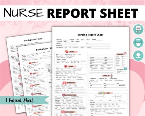 Buy Nurse Report Sheet, Nursing Report Sheet, ICU Report Sheet, Labor ...