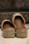 Buy Green Rumi Zardozi Embroidered Juttis by Coral Haze Online at Aza ...