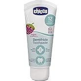 Chicco Toothpaste, Strawberry Flavour for 12m+ Baby, Fluoride-free ...