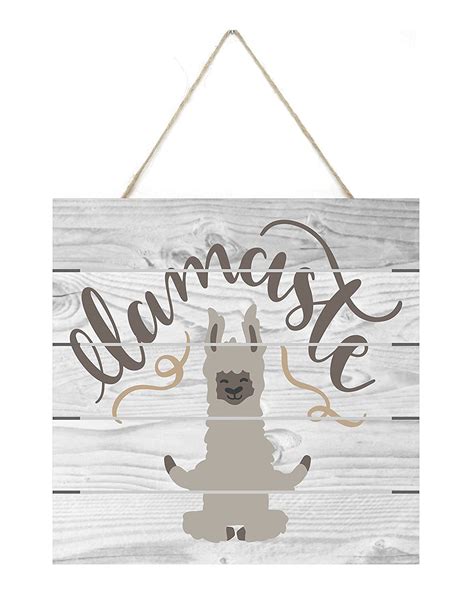 MRC Wood Products Llamaste Funny Llama Wooden Plank Sign 8x8 : Amazon ...