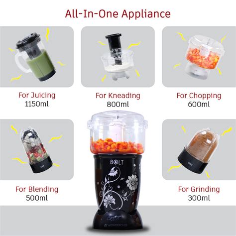 Nutri-blend BOLT Mixer With Food Processor & Atta Kneader, Black ...