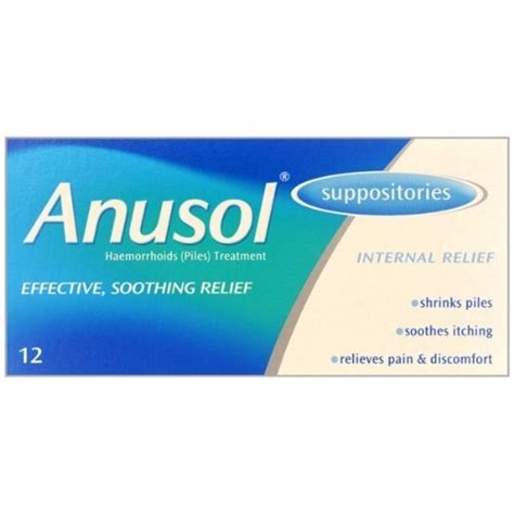 Haymax Anusol Suppositories 12 Haemorrhoid Pain Relief Suppositories ...