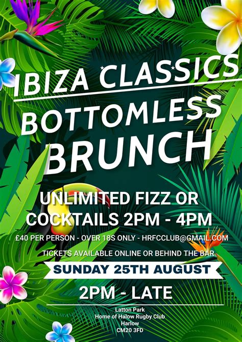 Bank Holiday Weekend! Ibiza Classics Bottomless Brunch!, Latton Park ...